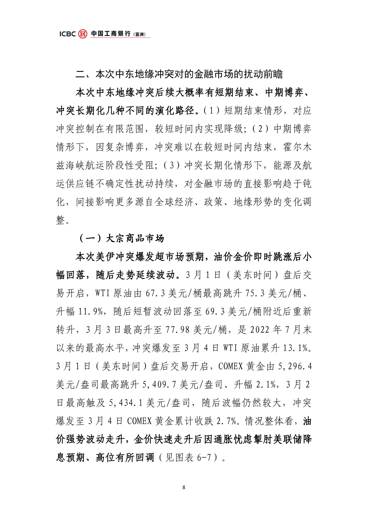 中国工商银行：中东地缘冲突：金融市场扰动前瞻 第8页