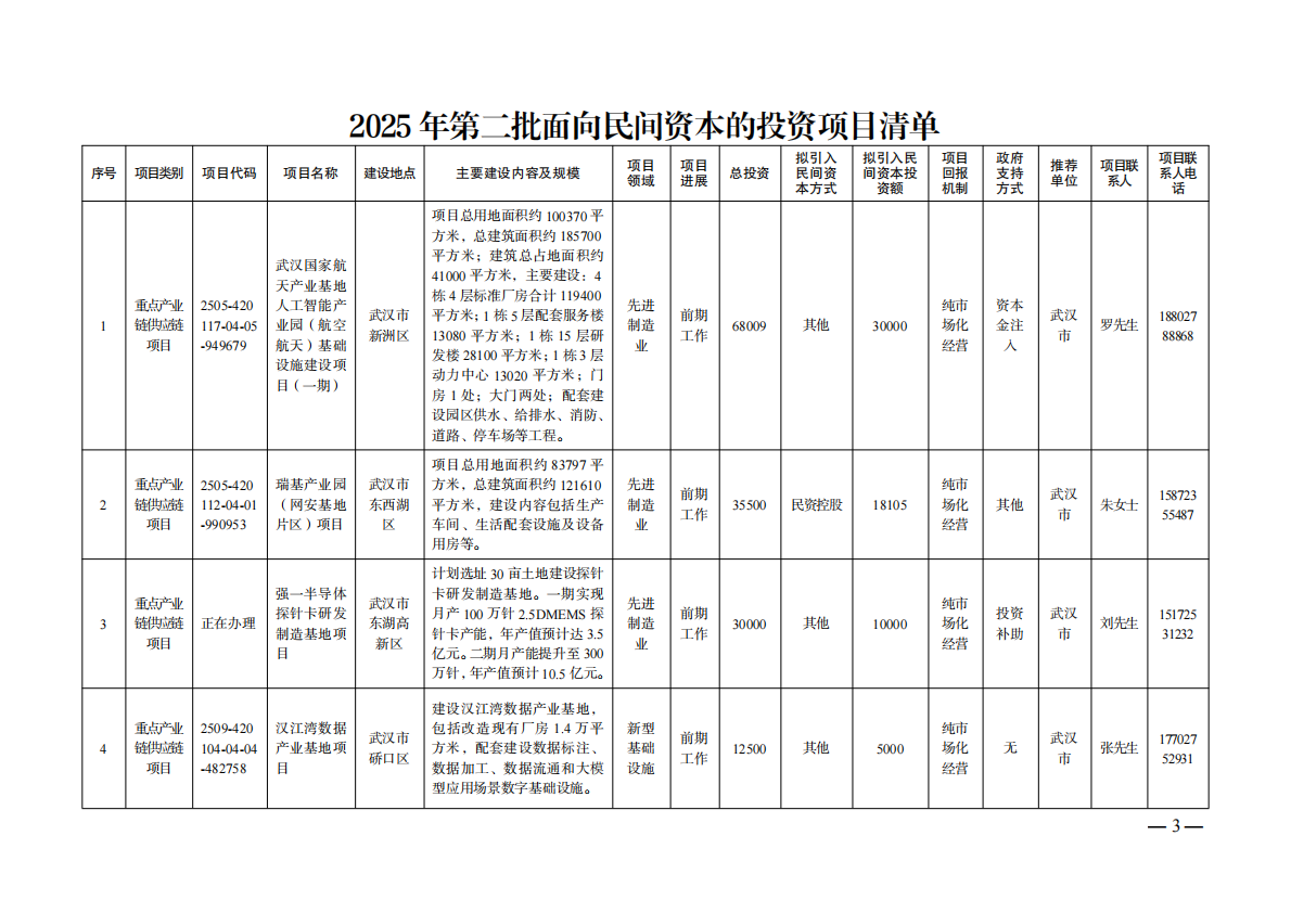 2025年第二批面向民间资本的投资项目清单 第3页