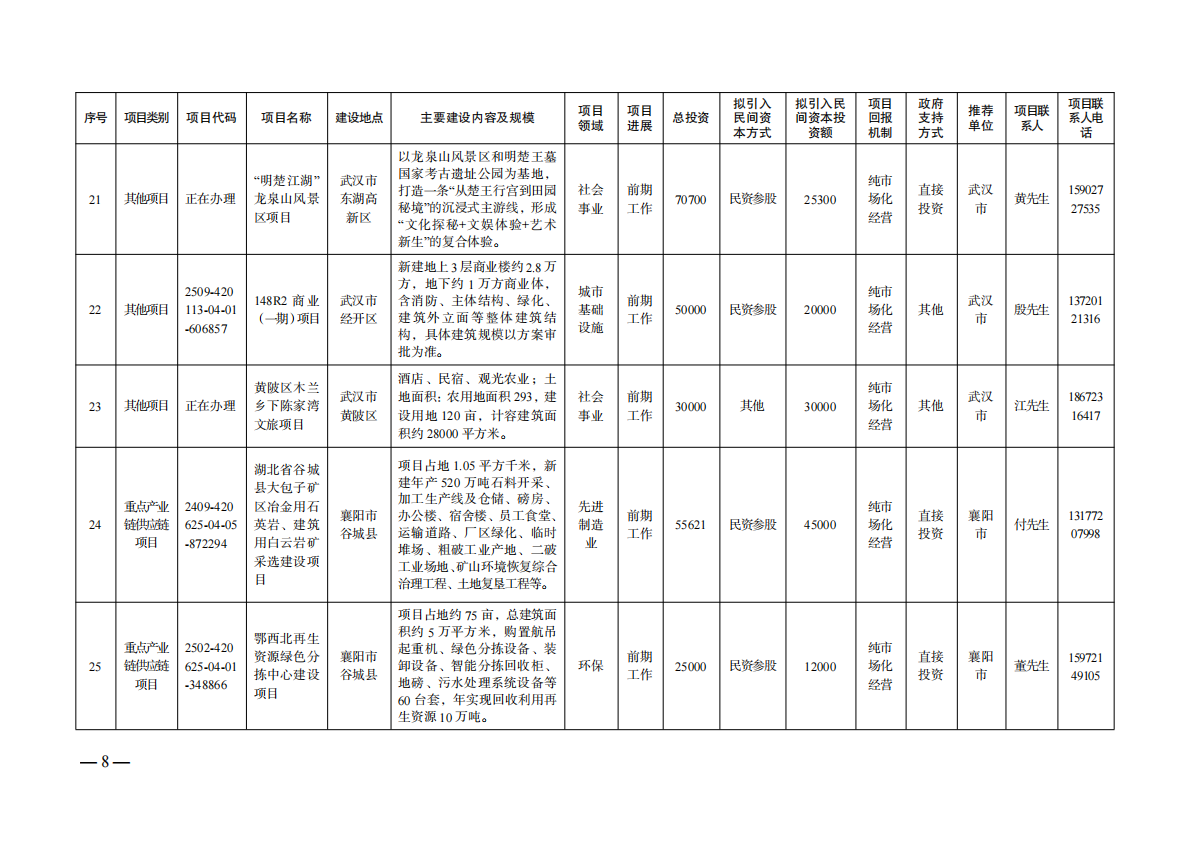 2025年第二批面向民间资本的投资项目清单 第8页