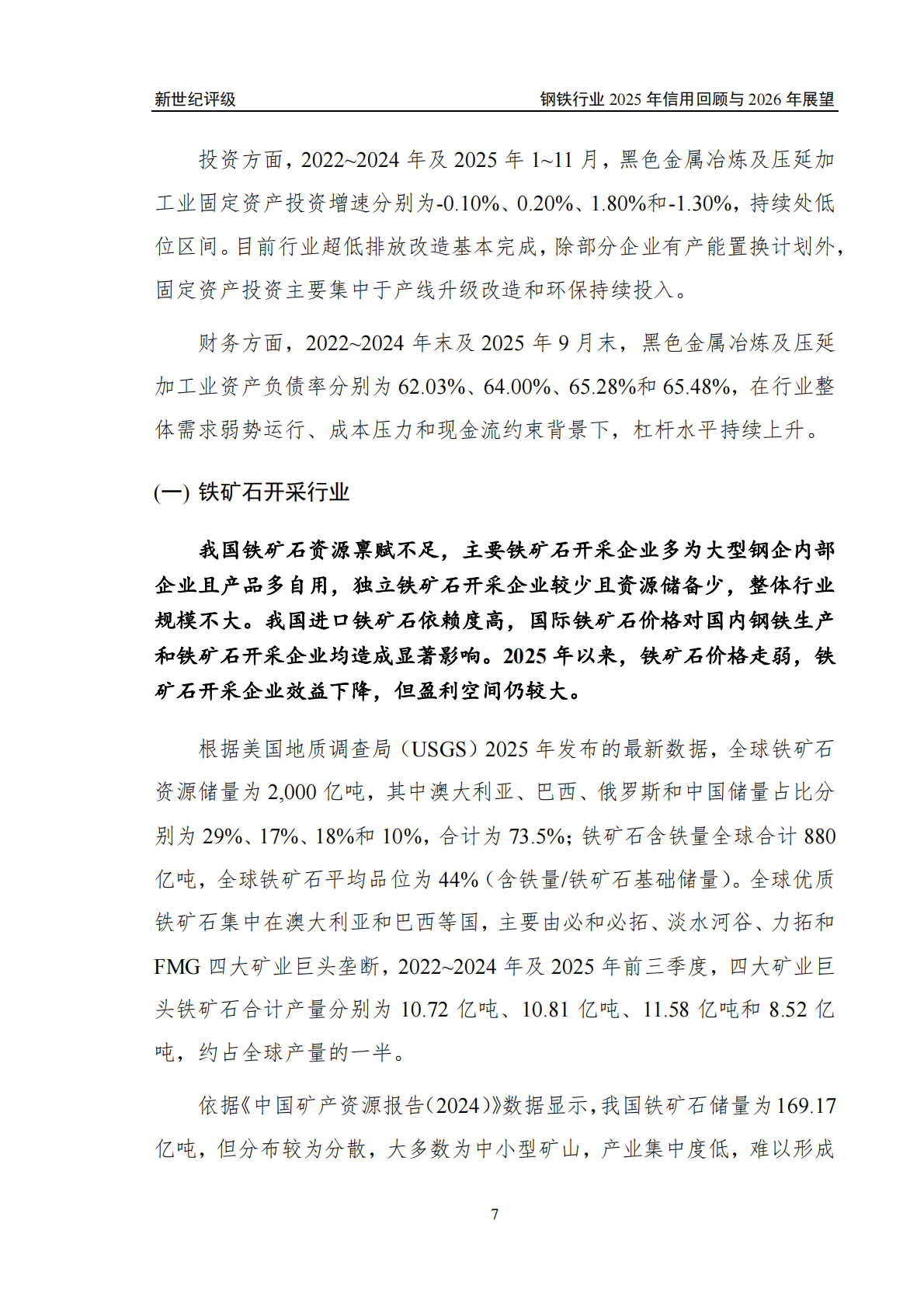 钢铁行业2025年信用回顾与2026年展望-新世纪评级 第7页