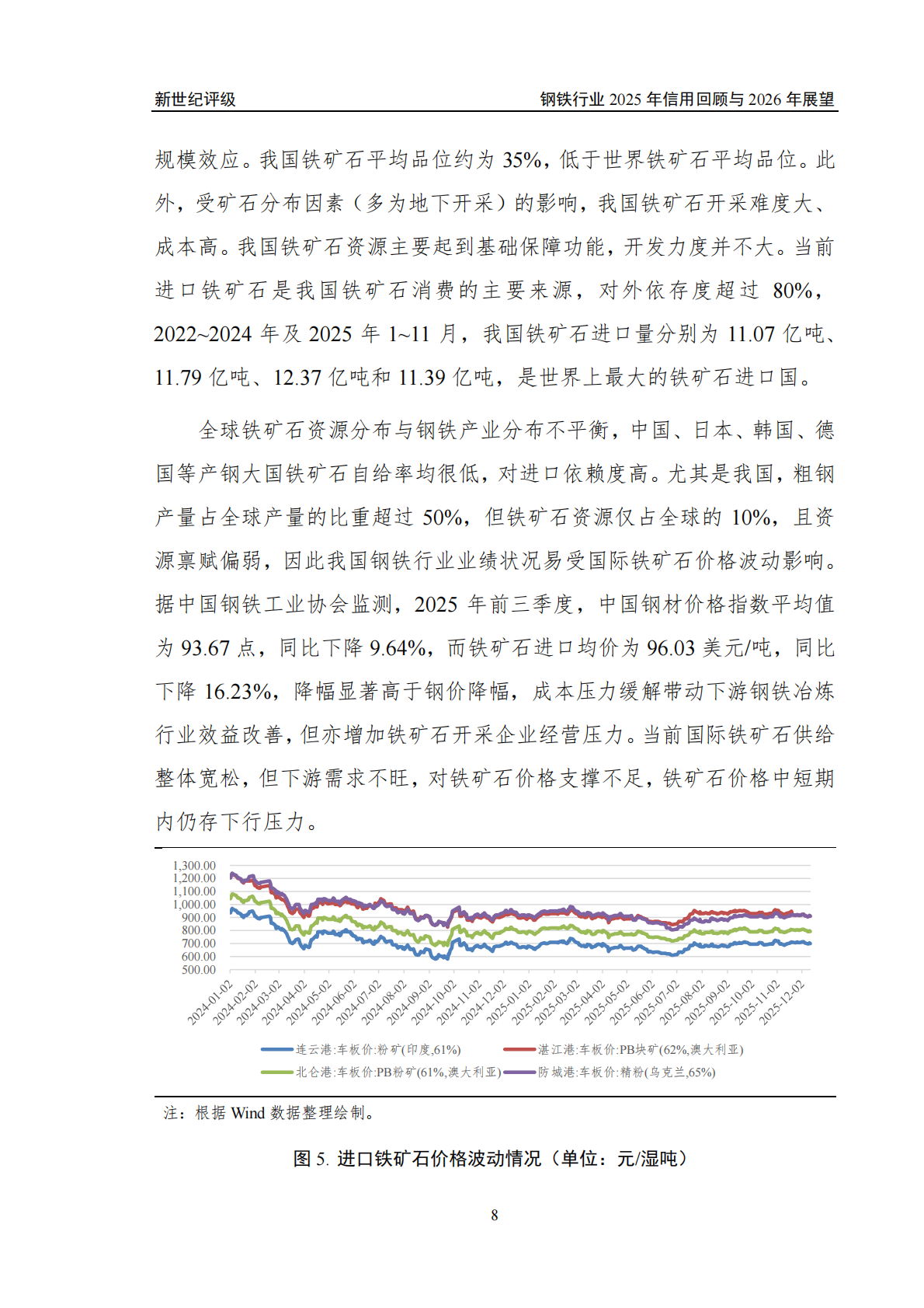 钢铁行业2025年信用回顾与2026年展望-新世纪评级 第8页