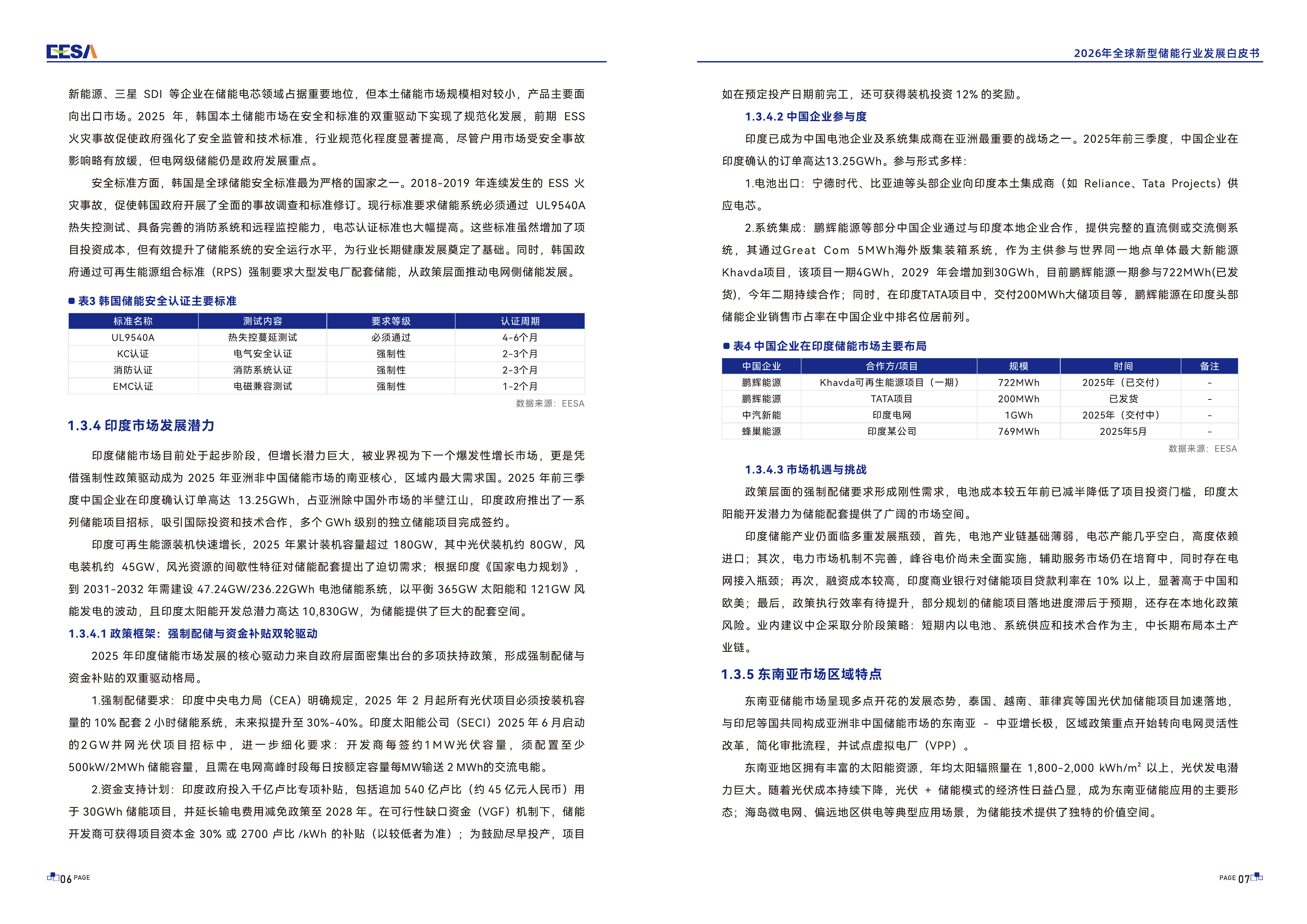 2026年全球新型储能行业发展白皮书-机遇与挑战-EESA 第6页