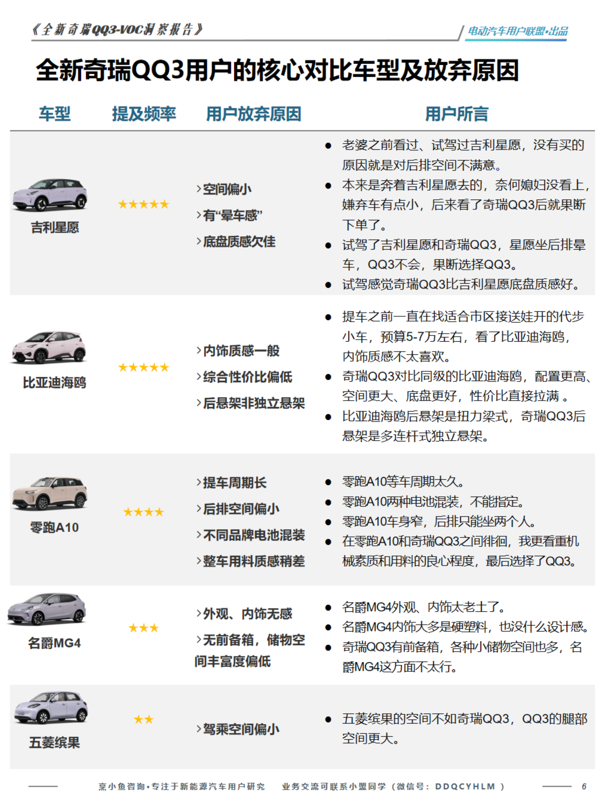 2026全新奇瑞QQ3-VOC洞察报告-电动汽车用户联盟 第6页