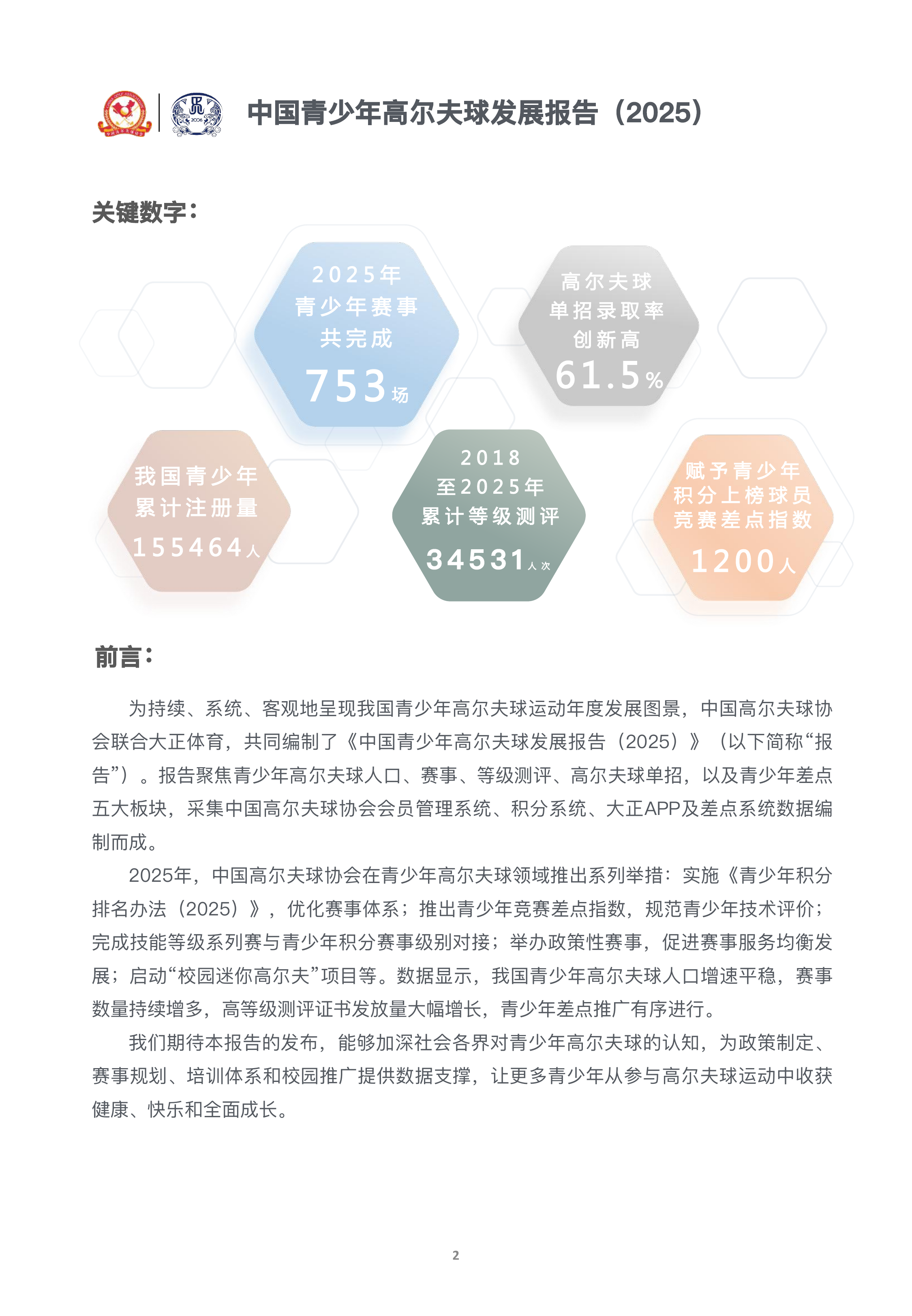 中国青少年高尔夫球发展报告（2025）-中国高尔夫球协会 第3页