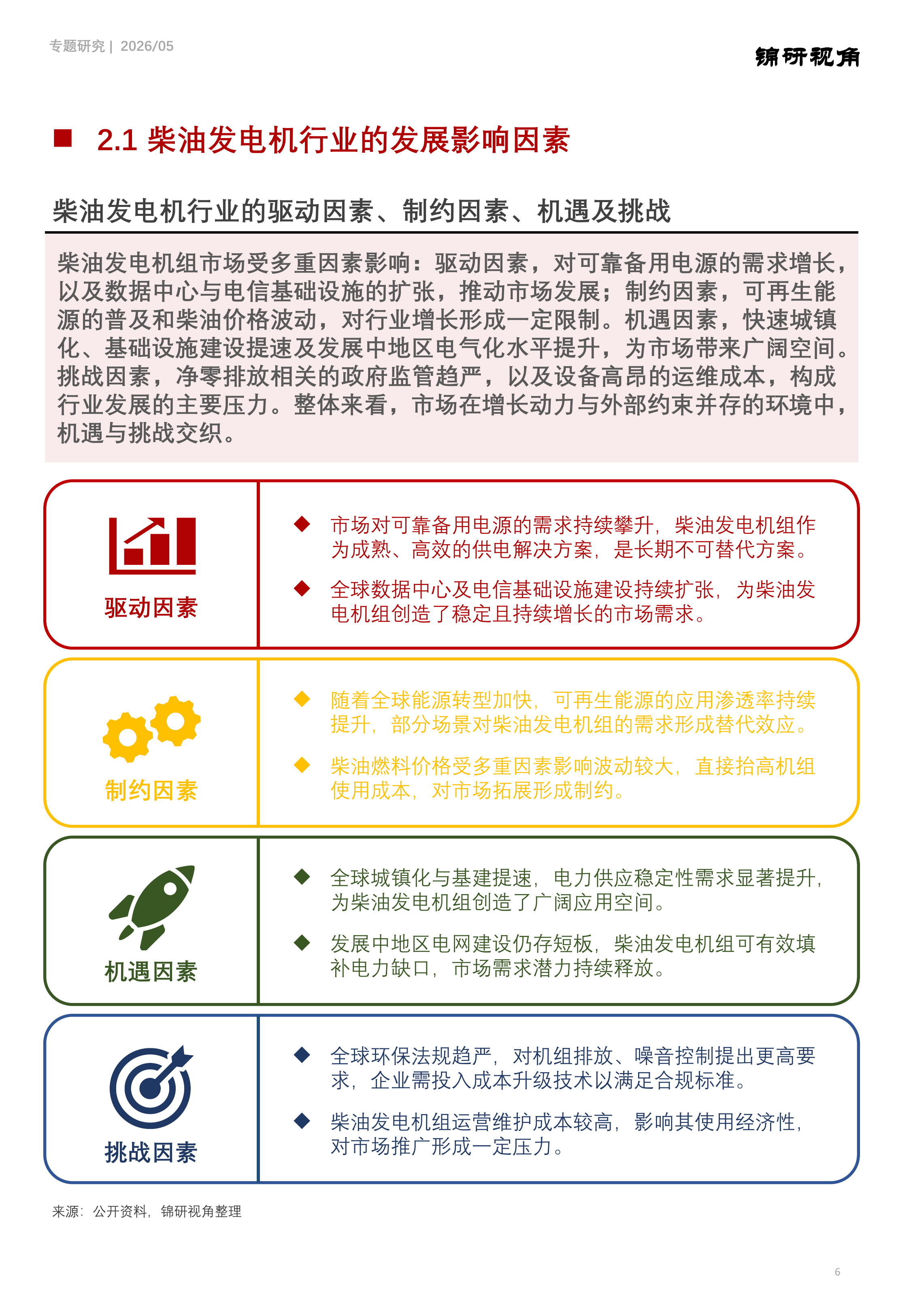 柴油发电机行业研究系列：全球柴油发电机市场规模和竞争格局分析 第6页
