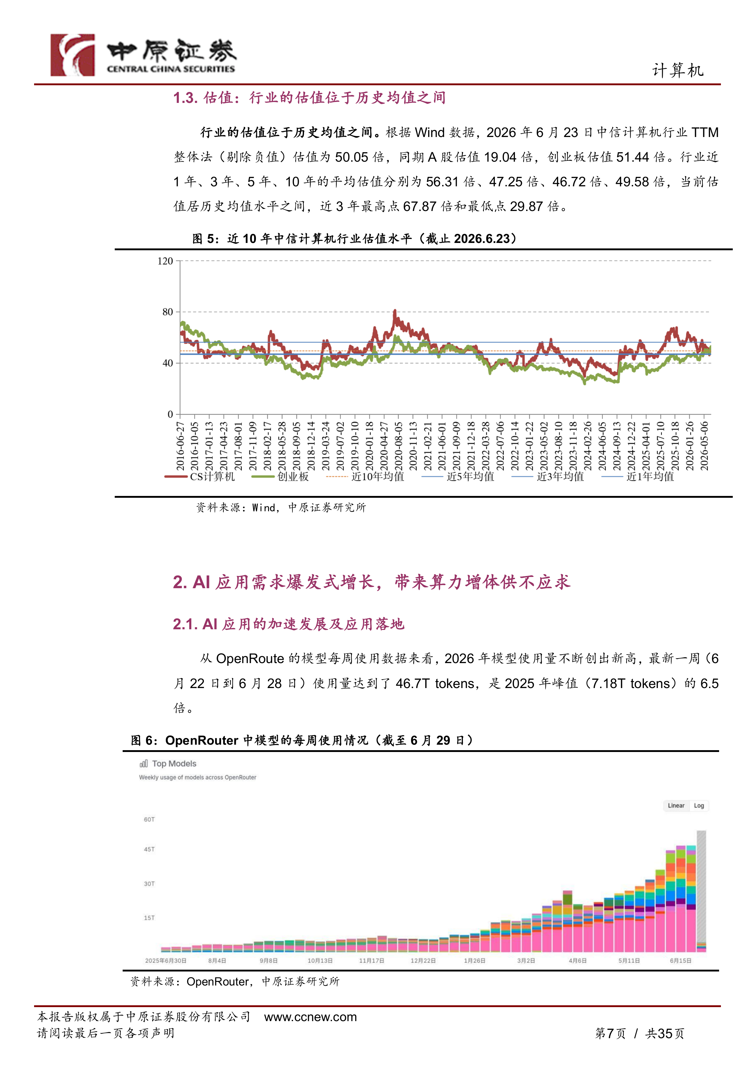 中原证券-计算机行业半年度策略：模型、应用齐发力，国产算力迎价值重估-260630 第7页