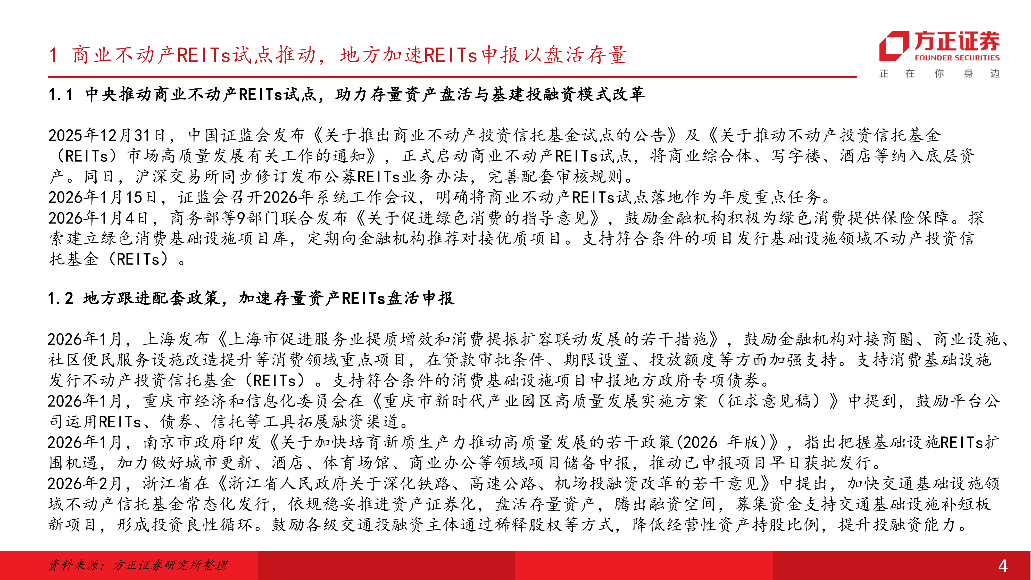 房地产行业REITs中期行业策略报告：市场提质扩容仍在继续，在分化中寻找价值投资机会-方正证券 第4页