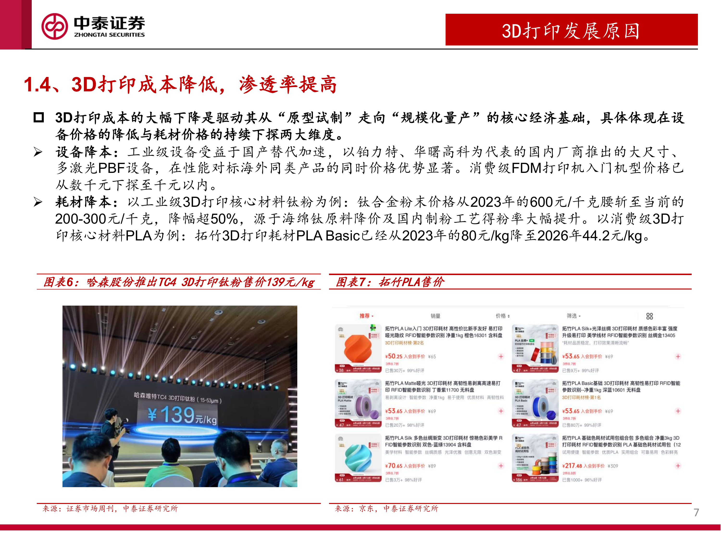 消费级和工业级3D打印行业深度报告：3D打印赋能多场景需求，产业有望加速渗透-中泰证券 第7页