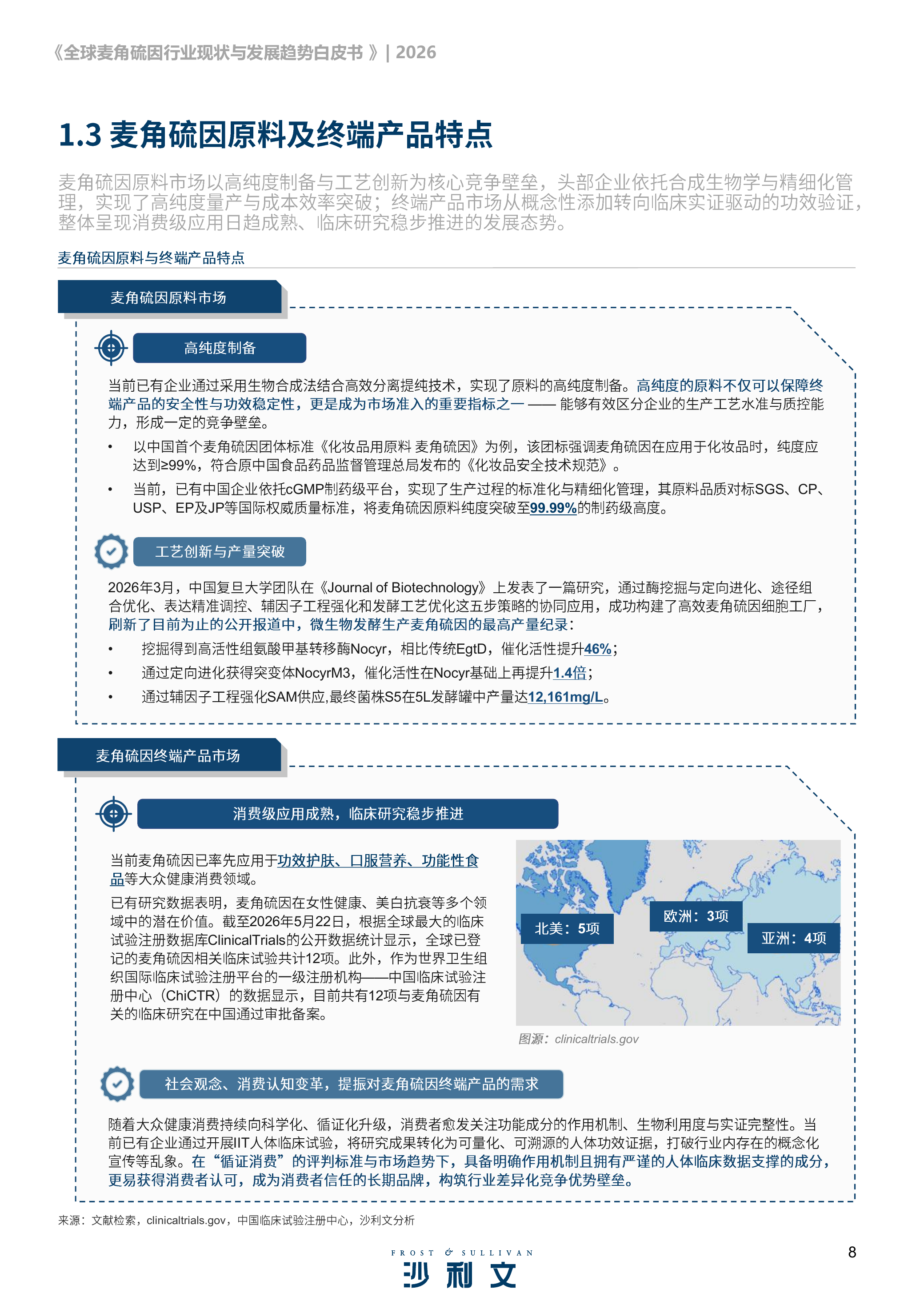 2026全球麦角硫因行业现状及发展趋势白皮书-沙利文 第8页