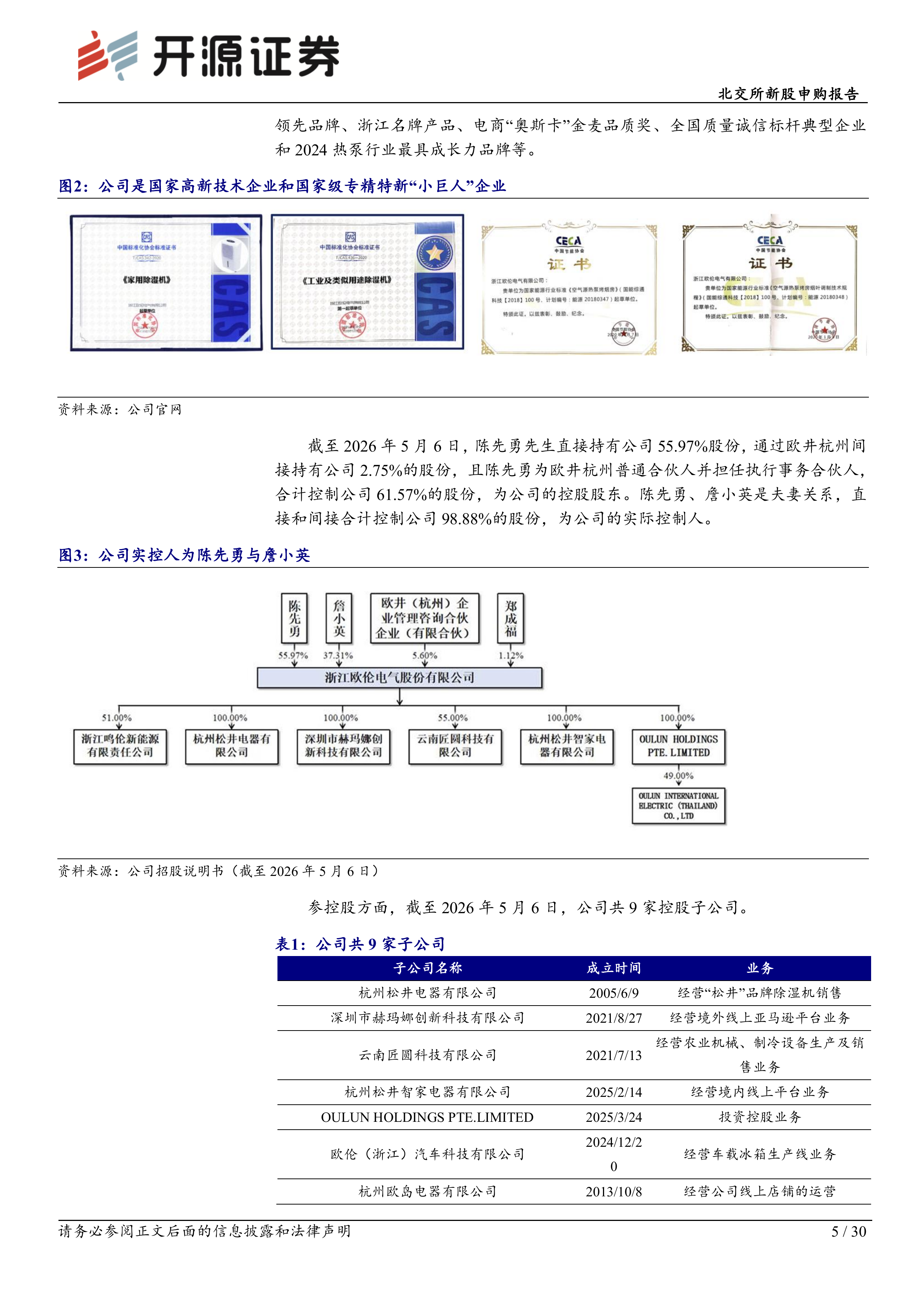 开源证券-欧伦电气-920081-北交所新股申购报告：除湿机移动空调&ldquo;小巨人&rdquo;，行业第一梯队扩产打破产能瓶颈20260701 第5页