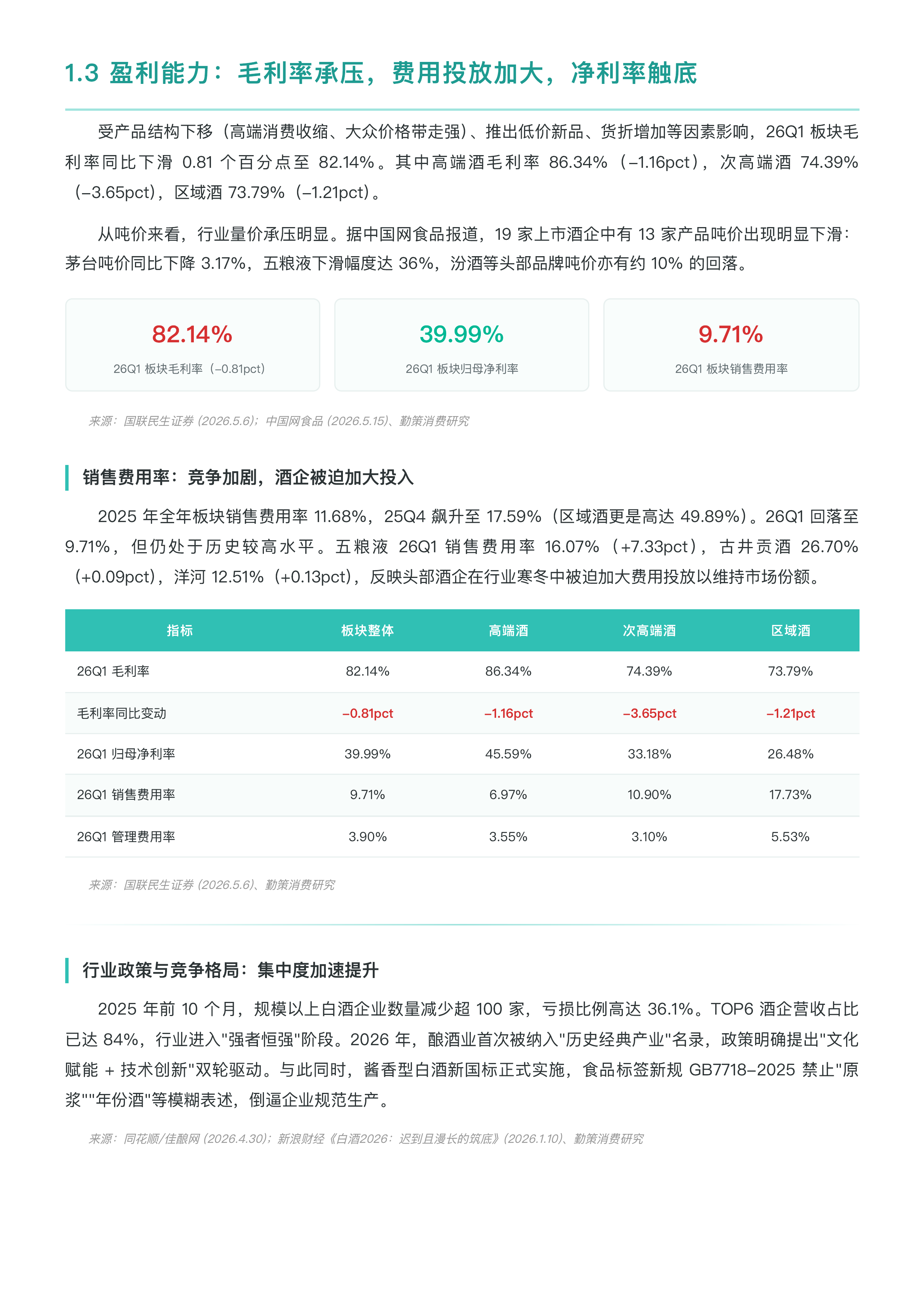 2026年第一季度中国白酒行业上市企业研究报告-勤策消费研究 第7页