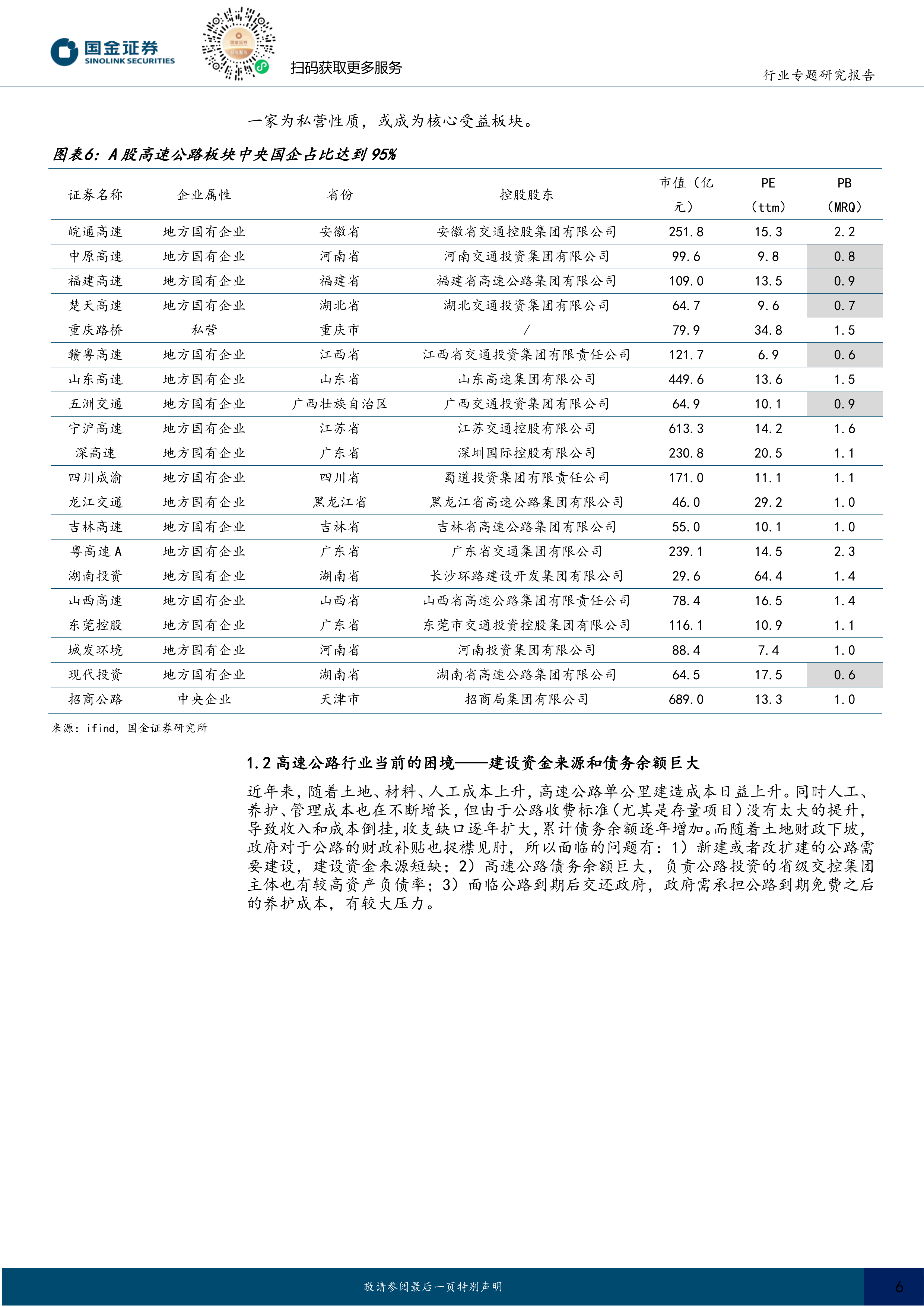 高速公路行业研究：高速公路注入成三资改革典型案例，行业有哪些资产注入机会？ 第6页