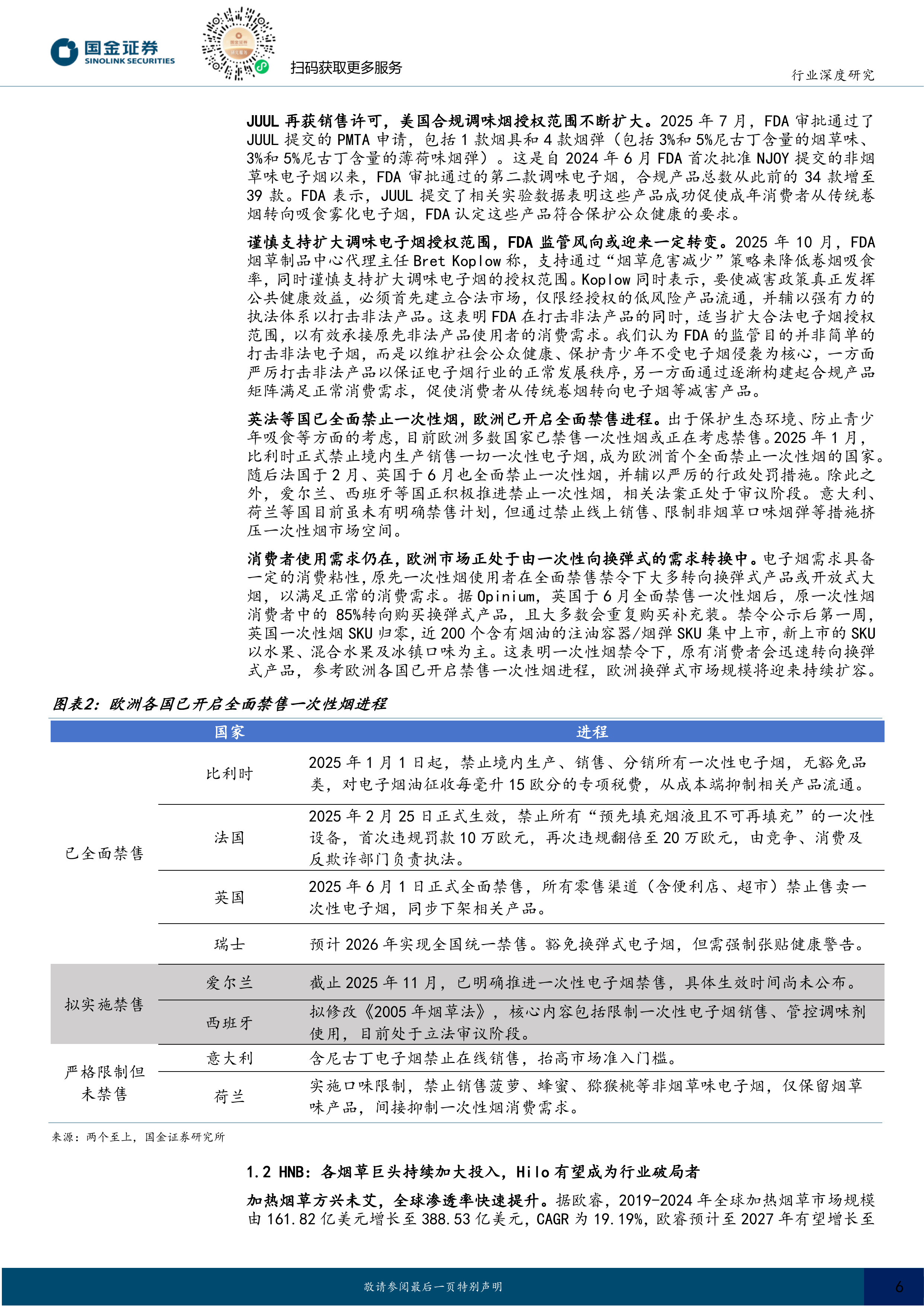 海外新型烟草系列深度七：合规雾化重启新成长，HNB格局重塑带动供应链机遇 第6页